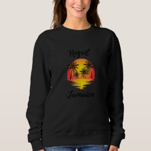 Retro Cool Negril Jamaica Reflecting Sunset  Art Sweatshirt