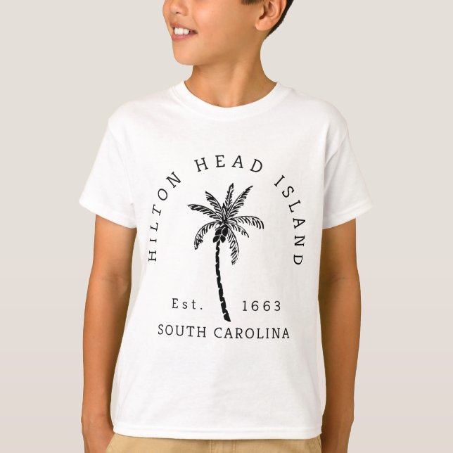 Retro Cool Original Hilton Head Island Palm Tree N T-Shirt (Front)