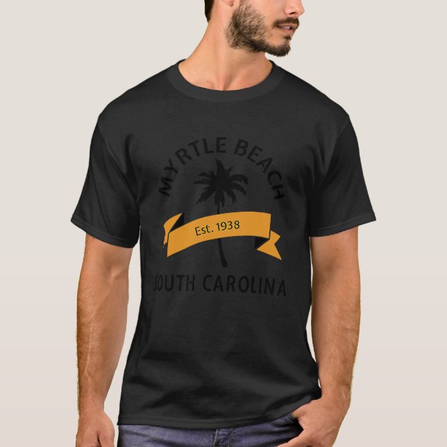 Retro Cool Original Myrtle Beach SC Palm Tree T-Shirt (Front)