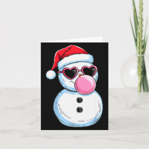 Retro Cool Snowman With Sungles Christmas Blowing  Card