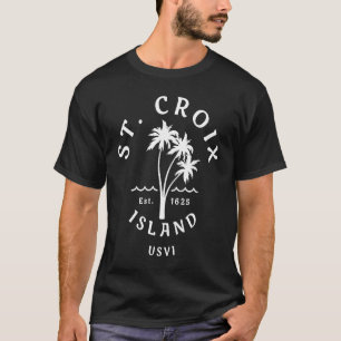 Retro Cool St Croix USVI Beach Palm Tree Novelty S T-Shirt