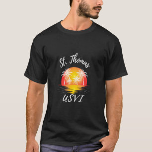 Retro Cool St Thomas Usvi Reflecting Sunset  Art T-Shirt