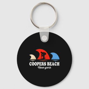 Retro Coopers Beach New York Surfboarding Key Ring