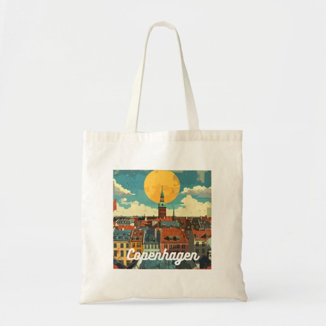Retro Copenhagen Skyline  Tote Bag (Front)