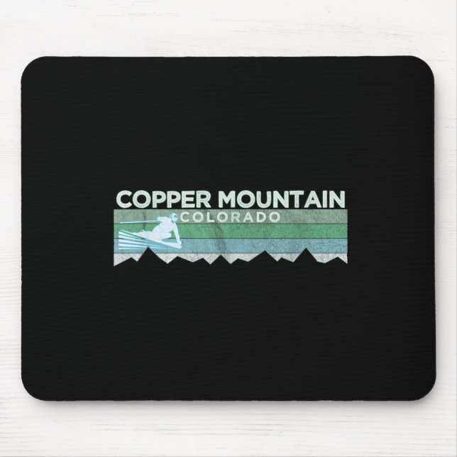 Retro Copper Mountain, Colorado Distressed Skiing  Mouse Pad (Front)