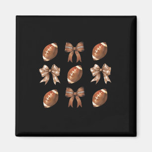 Retro Coquette Bow American Football Thanksgiving Magnet