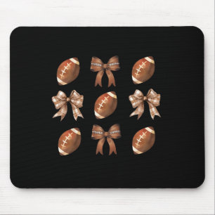 Retro Coquette Bow American Football Thanksgiving Mouse Pad