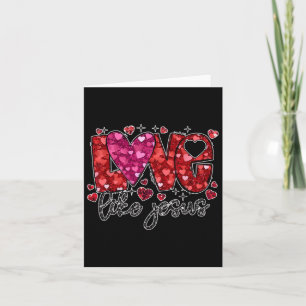 Retro Coquette Cross Love Like Jesus Valentines Card