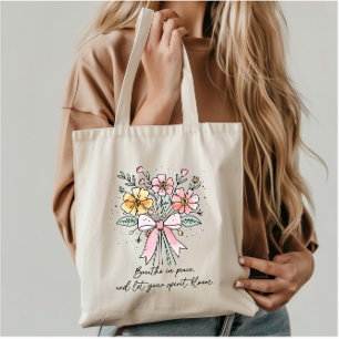 Retro Coquette Floral with Quote Tote Bag