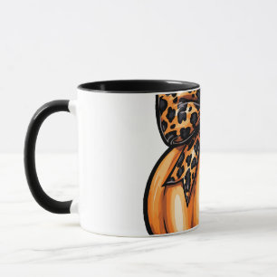 Retro Coquette Happy Halloween Leopart Pumpkin Mug