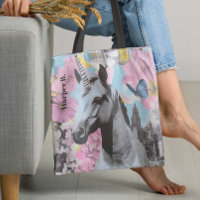 Retro Coquette Pink and Blue Unicorn Collage
