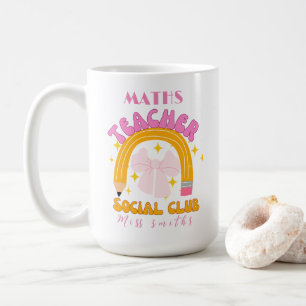 Retro coquette ribbon pencil math teacher coffee mug