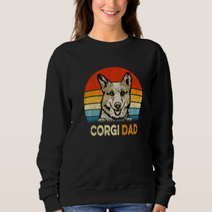 Retro Corgi Dad Father's Day Vintage Dog Dad Premi Sweatshirt
