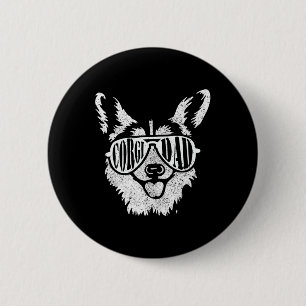 Retro Corgi Dad Gift Dog Owner Pet Welsh Corgi Fat 6 Cm Round Badge