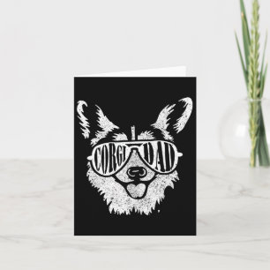 Retro Corgi Dad Gift Dog Owner Pet Welsh Corgi Fat Card
