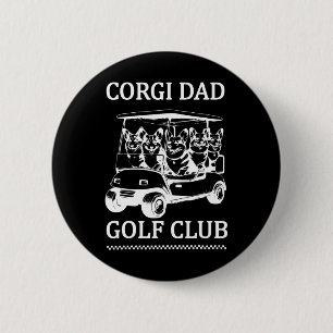 Retro Corgi Dad Golf Club Cute Dog Swinging Golf F 6 Cm Round Badge