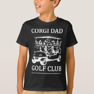 Retro Corgi Dad Golf Club Cute Dog Swinging Golf F T-Shirt