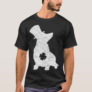Retro Corgi Hat  Irish Shamrock Dog St Patrick s D T-Shirt