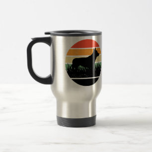 Retro Corgi Sunset Travel Mug