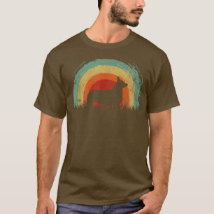 Retro Corgi Vintage Rainbow Dog Men Women T-Shirt