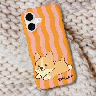 Retro Corgi Wavy Stripe Design