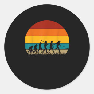 Retro Cornhole Evolution Funny Cornhole Classic Round Sticker