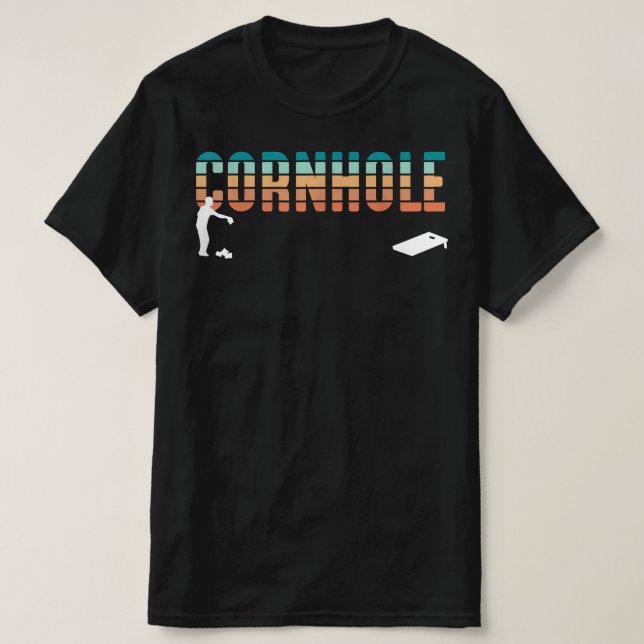 Retro Cornhole Funny Party Game T-Shirt (Design Front)