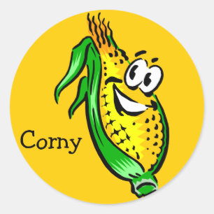 Retro Corny Guy Classic Round Sticker