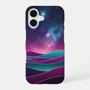Retro Cosmic Hills iPhone 16 Case