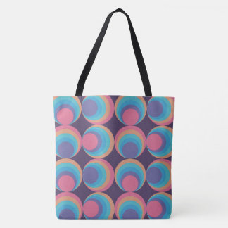 Retro Cosmic Orbit Tiles Tote Bag