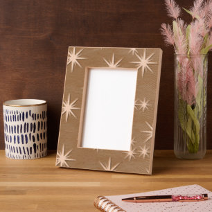 Retro Cosmic Starburst Neon Waves Laser Etched Pic Frames