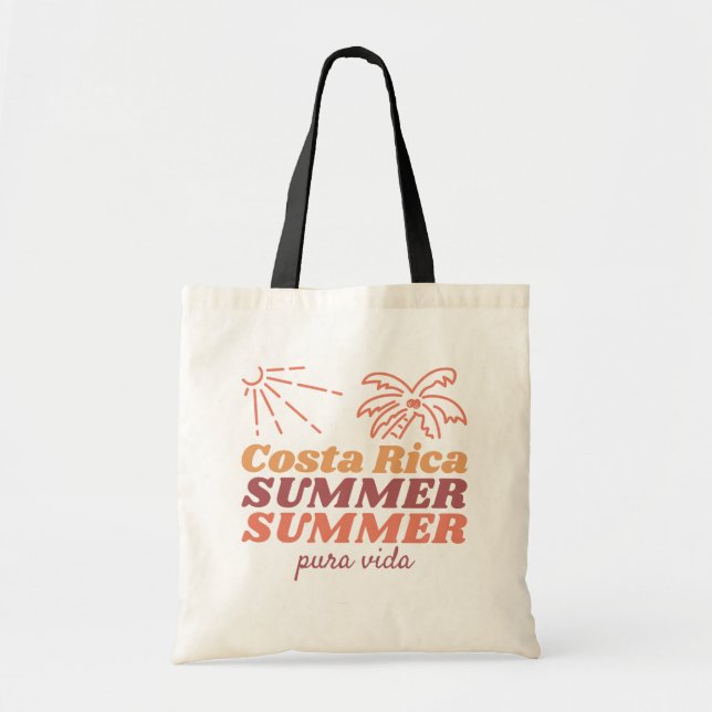 Retro Costa Rica Summer Souvenir  Tote Bag (Front)