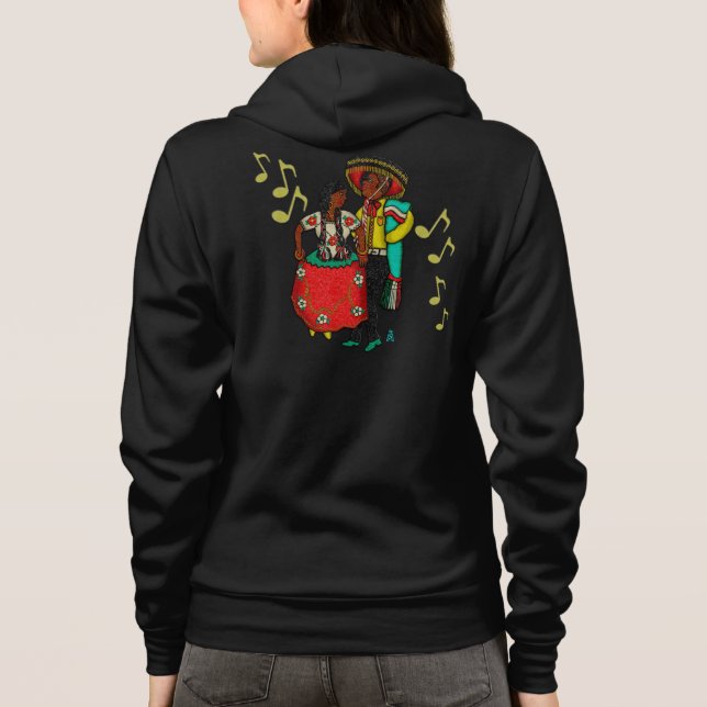 Retro Costumed Mexican Dancers Hoodie (Back)