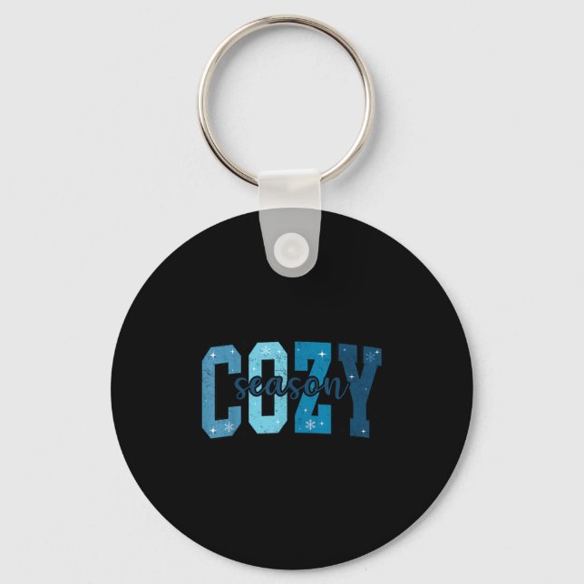 Retro Cosy Season Cute Winter Vibes Tis The Season Key Ring (Front)