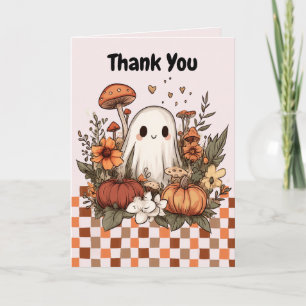 Retro Cottagecore Halloween Baby Shower Thank you Card