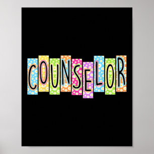 Retro Counsellor Back To School Colourful Graphic  Poster