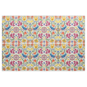 Retro Country Chickens In Flower Garden Pattern Fabric