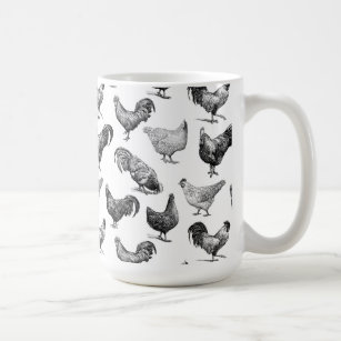 Retro Country Farm Chicken Pattern Coffee Mug