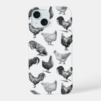Retro Country Farm Chicken Pattern