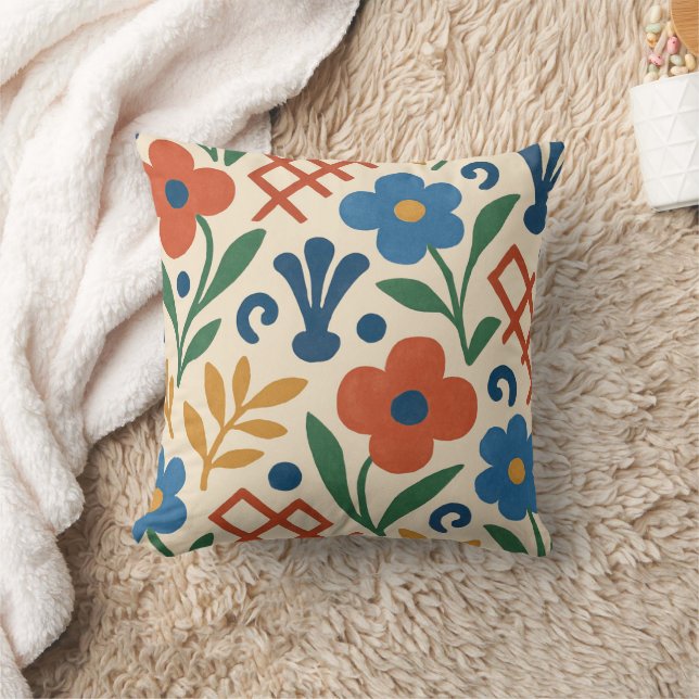 Retro Country Floral Trellis Pattern Cushion (Blanket)