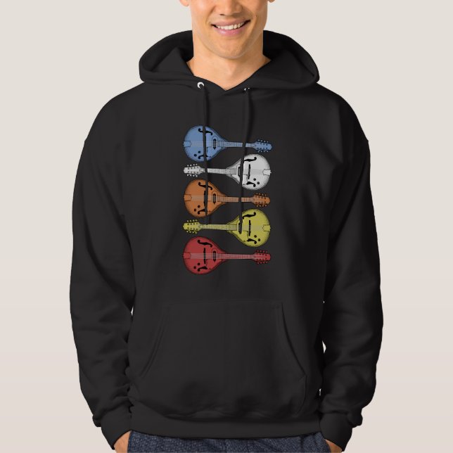 Retro Country Music Mandolin Vintage Bluegrass Hoodie (Front)