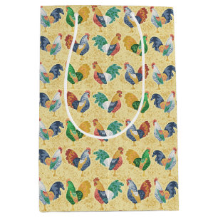 Retro Country Rooster Medium Gift Bag