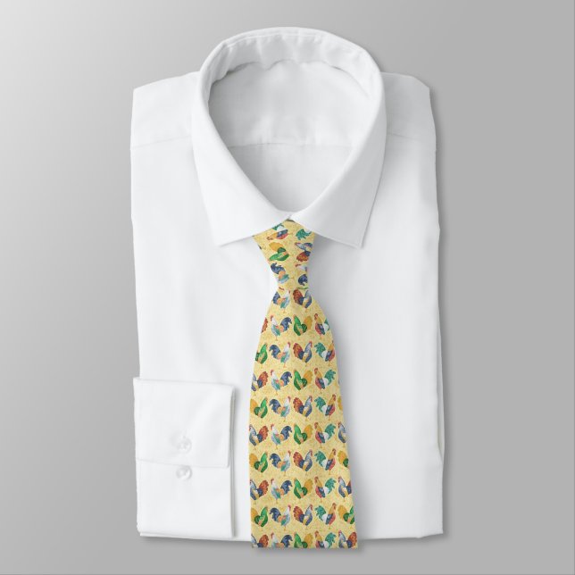 Retro Country Rooster Tie (Tied)