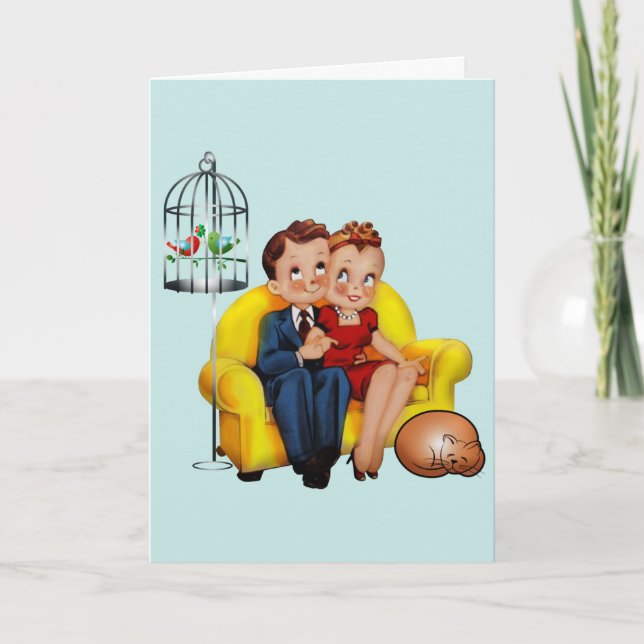RETRO COUPLE HAPPY ANNIVERSARY CARDS (Front)