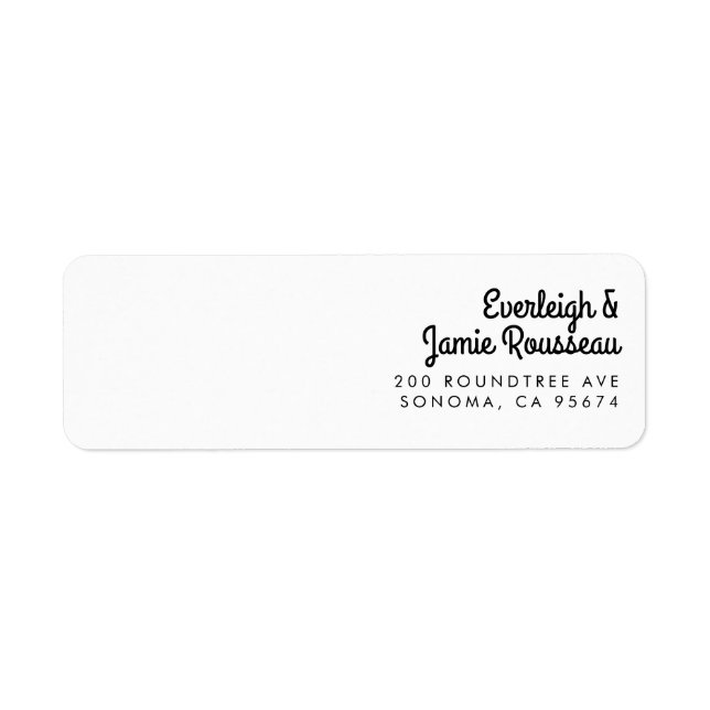 Retro Couple Script Name Return Address (Front)