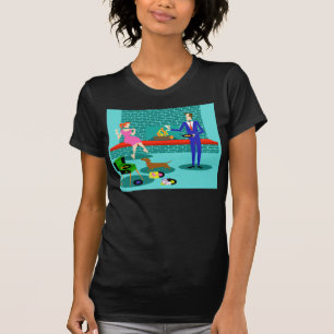 Retro Couple with Dog T-Shirt
