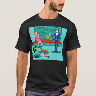 Retro Couple with Dog T-Shirt