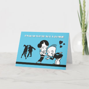 Retro Couple & Zombie Valentine’s Day Card