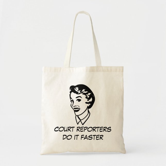 Retro Court Reporting Tote Bag (Front)
