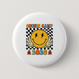 Retro Cousin Camp 2025 Family Vacation Summer Camp 6 Cm Round Badge